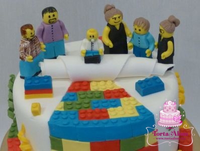 Lego család torta