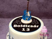 Kék gitáros torta