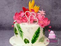 Trópusi virágos torta