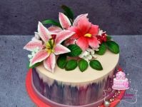 Virágos torta