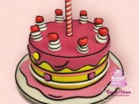 Cartoon torta rózsaszín